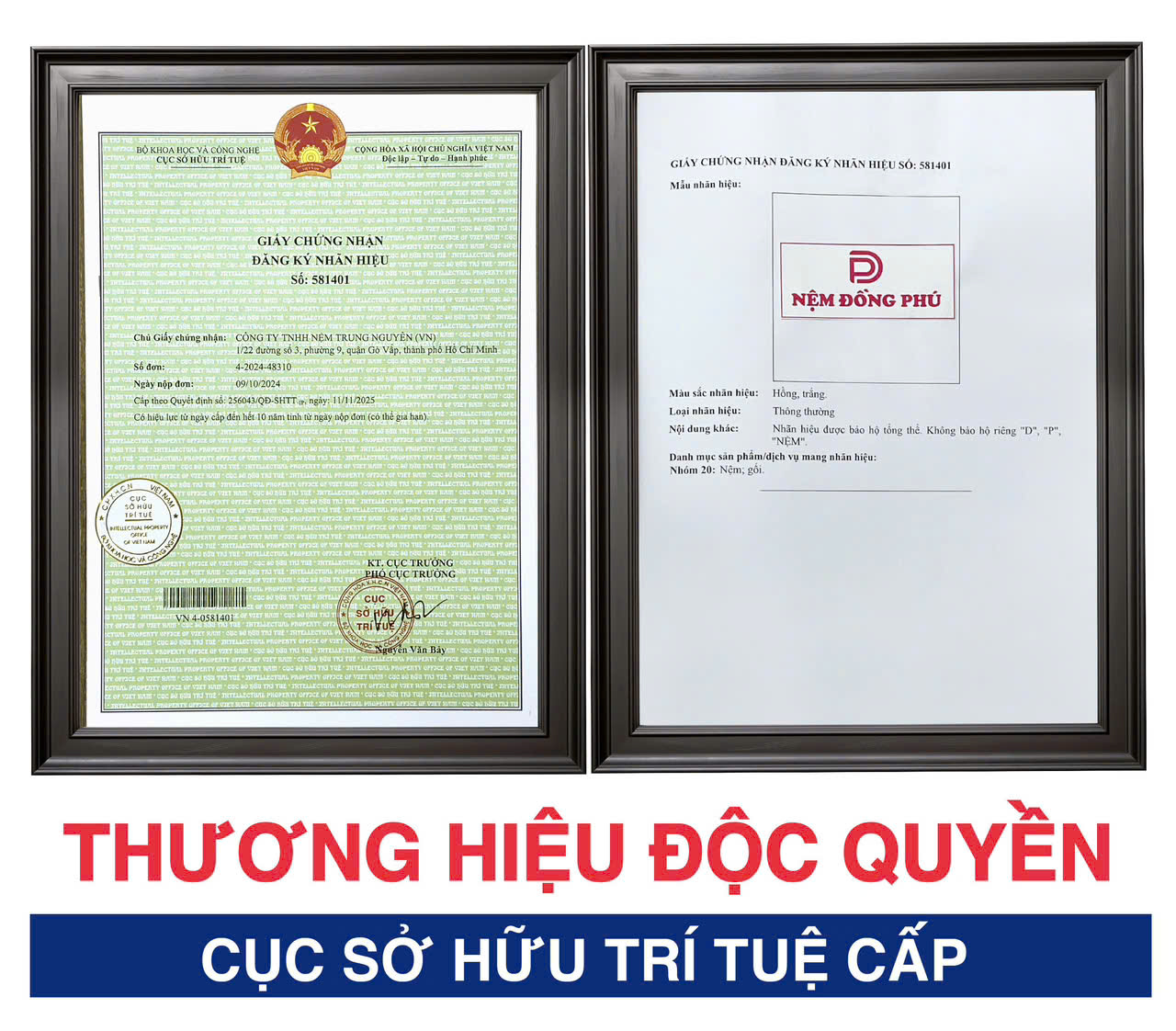 Nệm Đồng Phú được Cục Sở hữu Trí tuệ Việt Nam cấp Giấy chứng nhận đăng ký nhãn hiệu Nệm Đồng Phú được Cục Sở hữu Trí tuệ Việt Nam cấp Giấy chứng nhận đăng ký nhãn hiệu